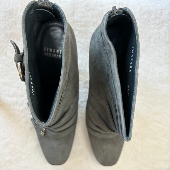 Stuart Weitzman Gray Suede Military Style Boots - Picture 10 of 13